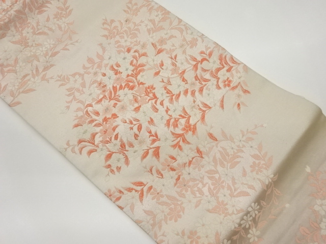 草花模様織出し名古屋帯